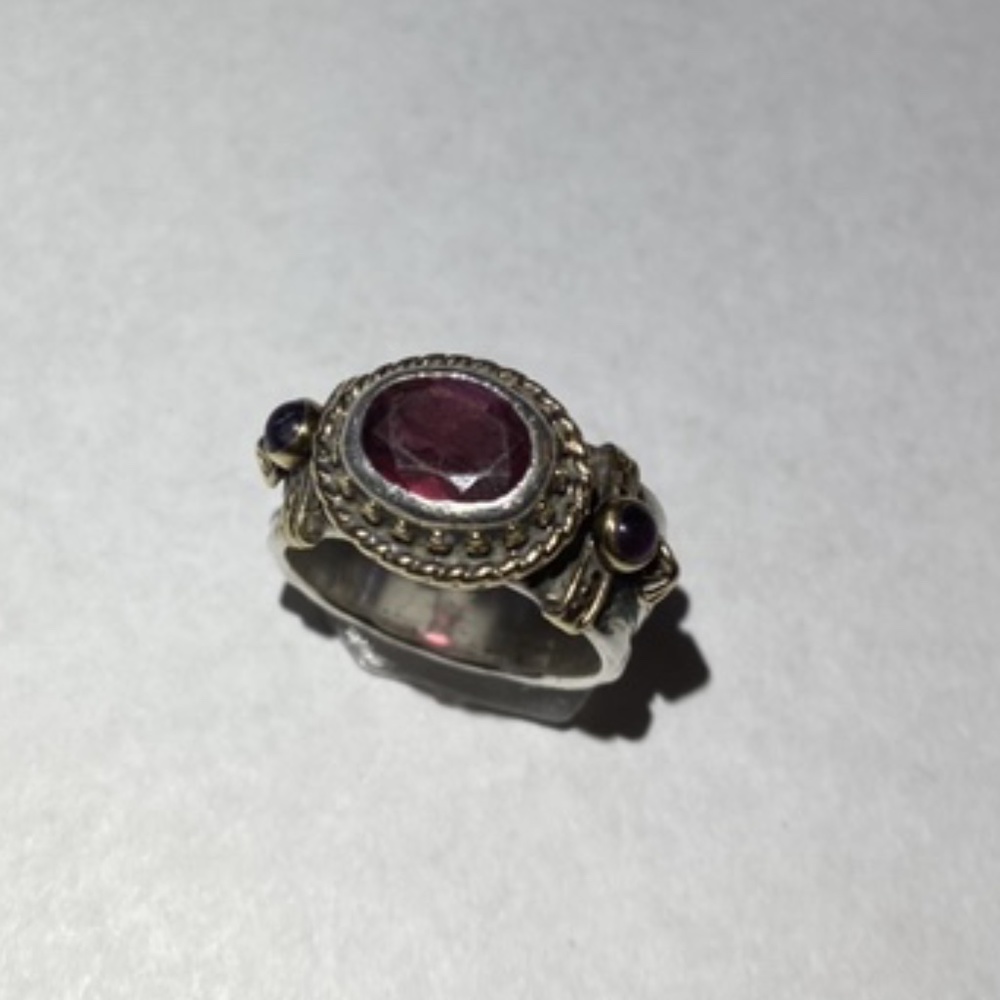 Sterling Réve Garnet Ring with 14K Accents